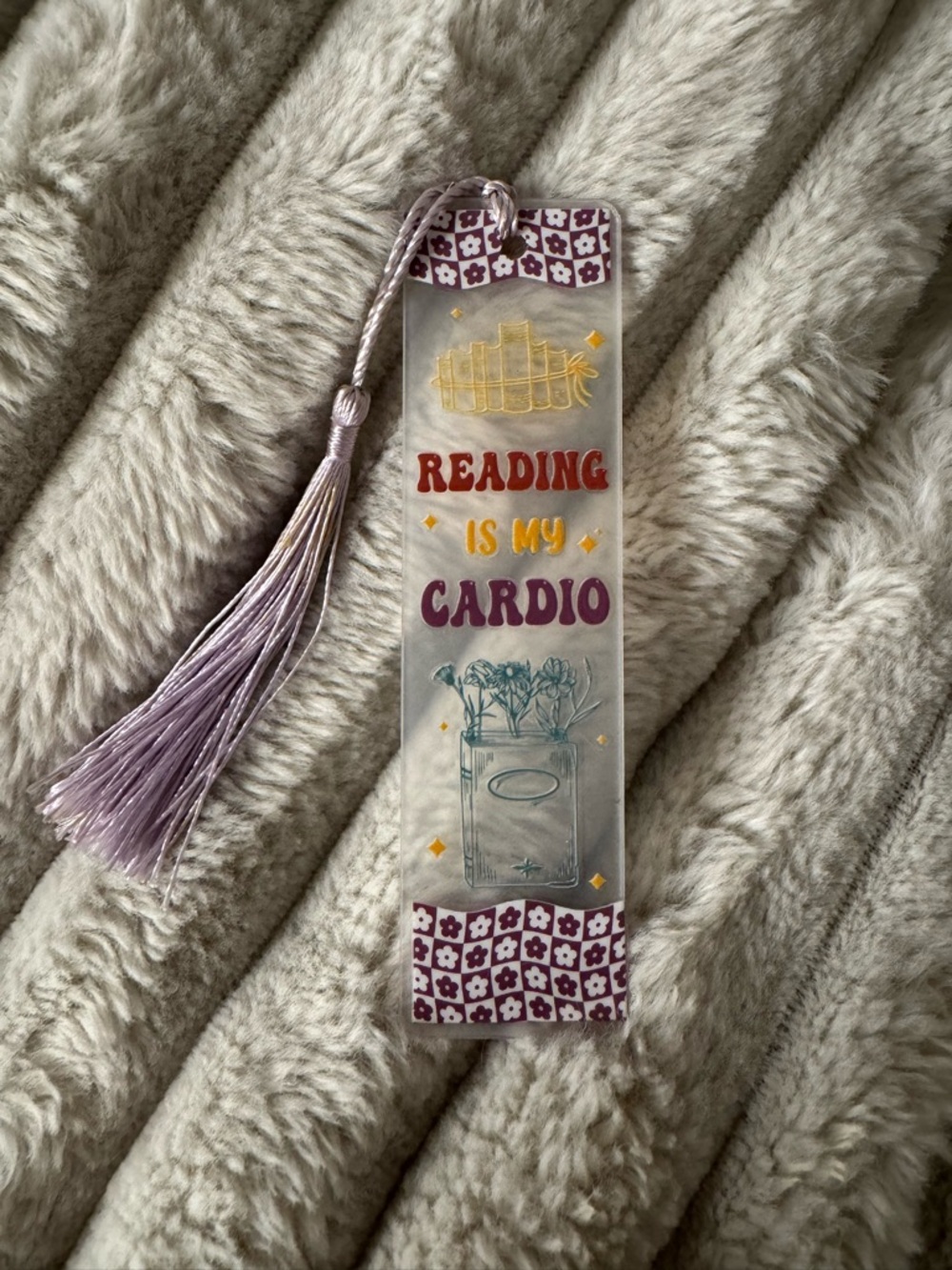 Reading Is My Cardio Purple Tassel Bookmark